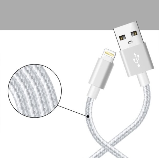 Juhtmega USB laadija LIGHTNING iPad iPhone Quick Charge 3.0 1.5m цена и информация | Mobiiltelefonide kaablid | kaup24.ee