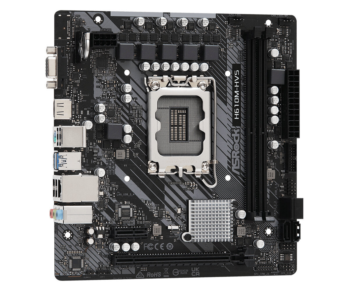 ASRock H610M-HVS - motherboard - micro ATX - LGA1700 Socket - H610 цена и информация | Emaplaadid | kaup24.ee