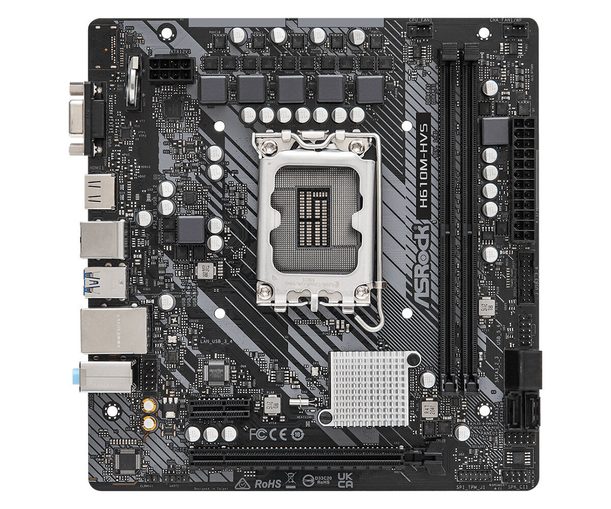 ASRock H610M-HVS - motherboard - micro ATX - LGA1700 Socket - H610 цена и информация | Emaplaadid | kaup24.ee