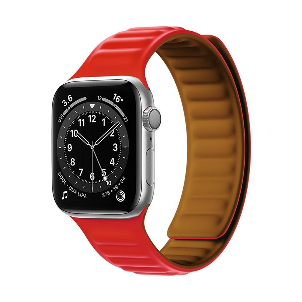 Kellarihm Magnetic Strap Watch 7 45mm Magnetic Wristband Bracelet Bangle (Red) hind ja info | Nutikellade ja nutivõrude tarvikud | kaup24.ee