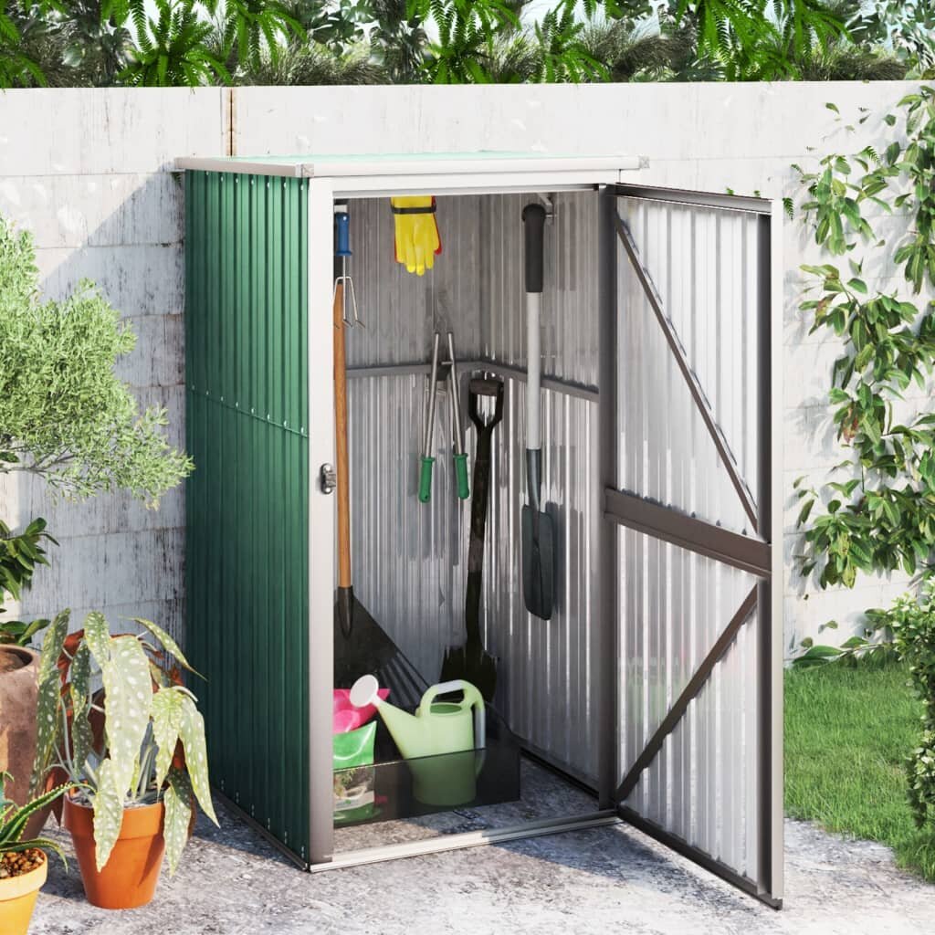 vidaXL aiakuur, roheline, 88x89x161 cm, tsingitud teras цена и информация | Varikatused ja aiapaviljonid | kaup24.ee