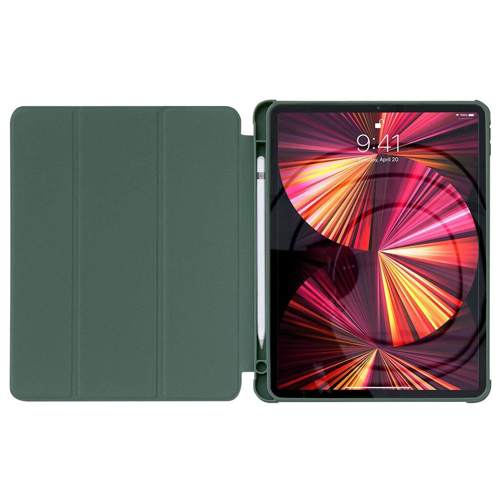 Tahvelarvuti kaaned Stand Tablet Case Smart Cover case for iPad 10.2 2021 with stand function (Green) цена и информация | Tahvelarvuti kaaned ja kotid | kaup24.ee