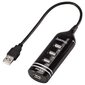 USB jagaja Hama 00039776, USB 2.0 x 4, must цена и информация | USB jagajad, adapterid | kaup24.ee