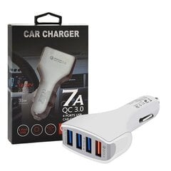 CAR CHARGER 4 X USB 7A WHITE VEGA FASTON FAST CHARGER QUICK 4XUSB 3.0 3500mAh цена и информация | Зарядные устройства для телефонов | kaup24.ee