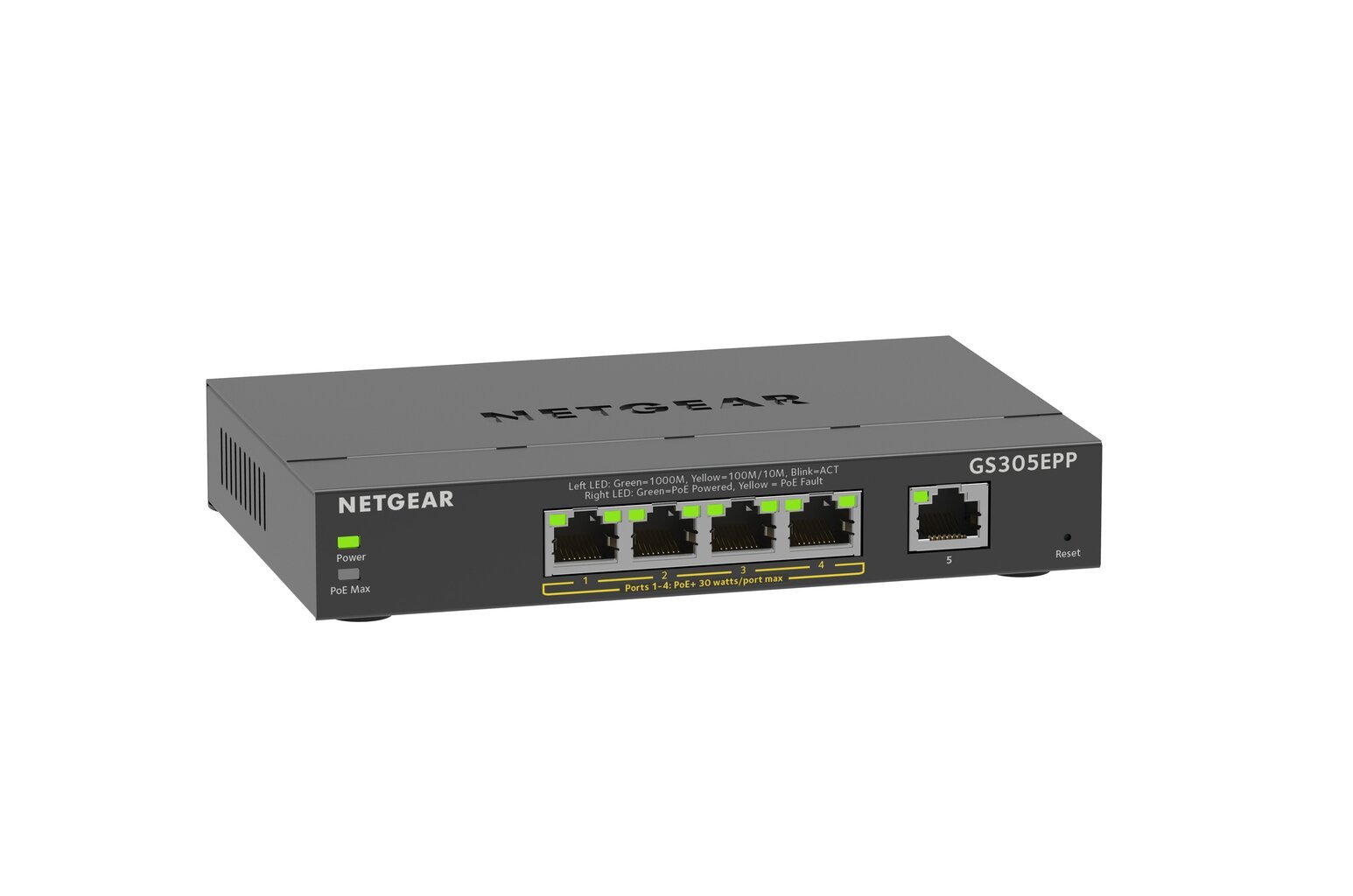 Netgear GS305EPP hallatav L2/L3 Gigabit Ethernet (10/100/1000) Etherneti toide (PoE) must цена и информация | Lülitid (Switch) | kaup24.ee