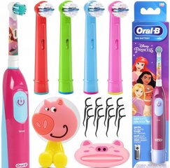 Oral-B Princess Kids hambahari + hambaharjapead + harjahoidja + hambapasta pressija + hambaorkid цена и информация | Электрические зубные щетки | kaup24.ee