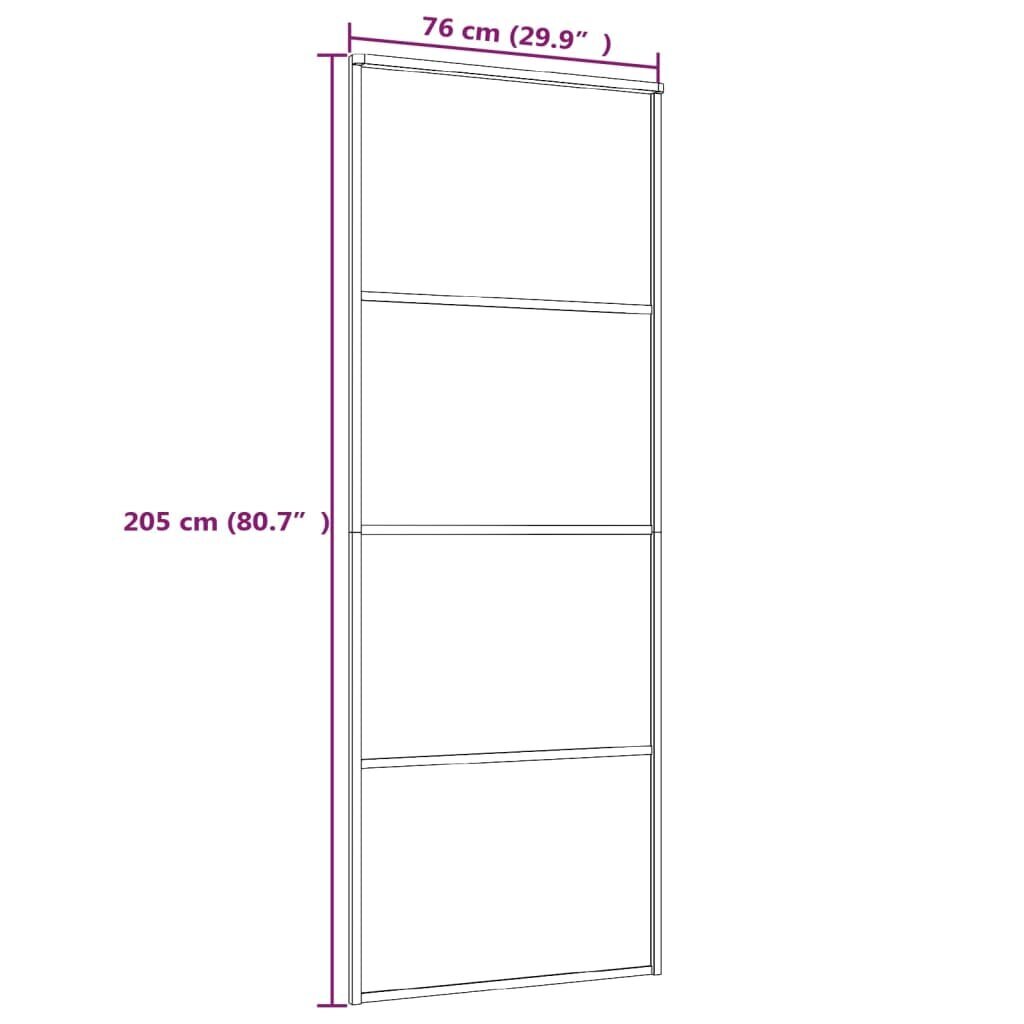 vidaXL liuguks, matt ESG-klaas ja alumiinium, 76 x 205 cm, valge hind ja info | Siseuksed | kaup24.ee