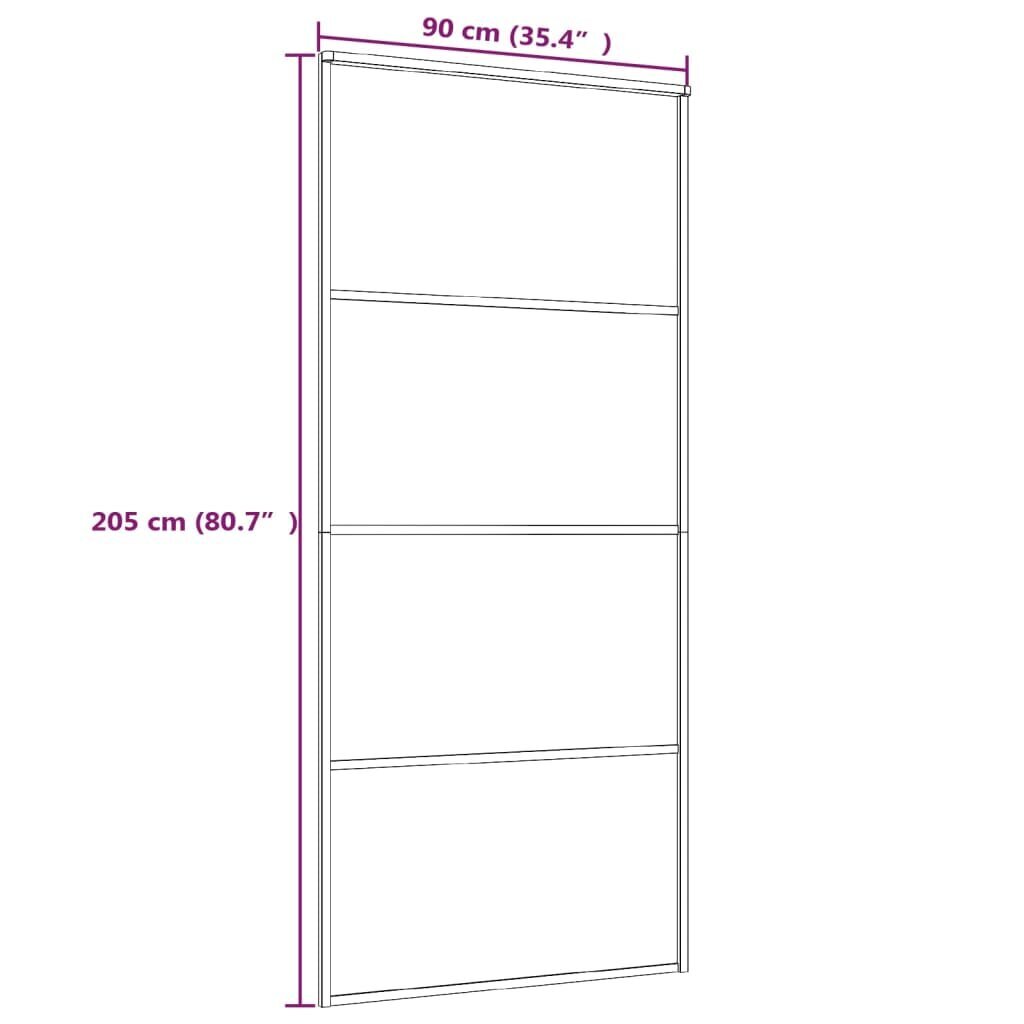 vidaXL liuguks, ESG-klaas ja alumiinium, 90 x 205 cm, valge цена и информация | Siseuksed | kaup24.ee