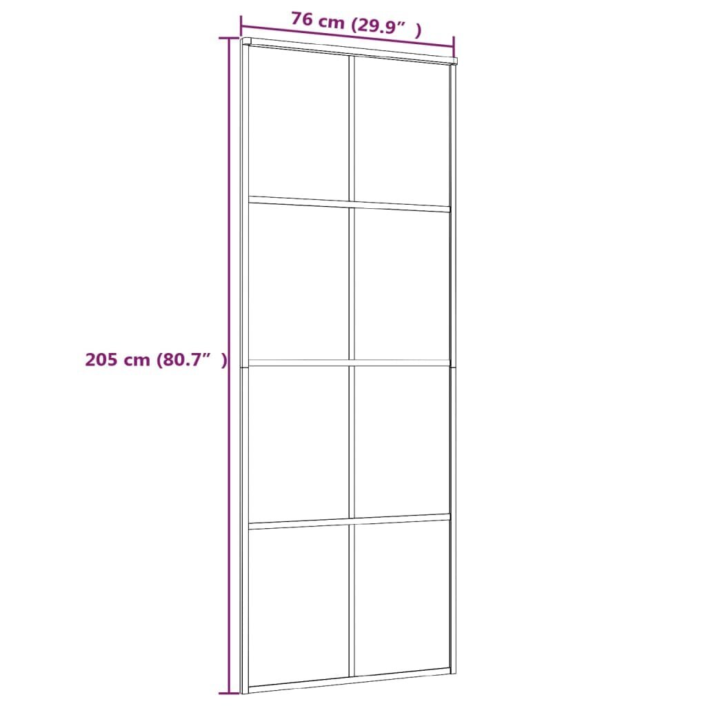 vidaXL liuguks, ESG-klaas ja alumiinium, 76 x 205 cm, valge цена и информация | Siseuksed | kaup24.ee