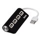 USB jagaja Hama 00012177, USB 2.0 x 4, must цена и информация | USB jagajad, adapterid | kaup24.ee