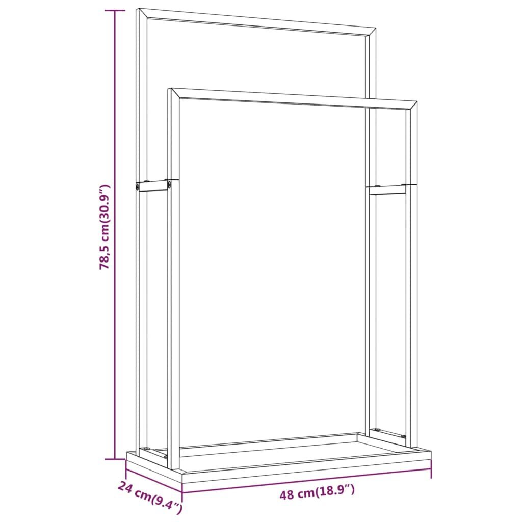 Eraldiseisev rätikurest vidaXL, valge, 48 x 24 x 78,5 cm, raud цена и информация | Vannitoa sisustuselemendid ja aksessuaarid | kaup24.ee