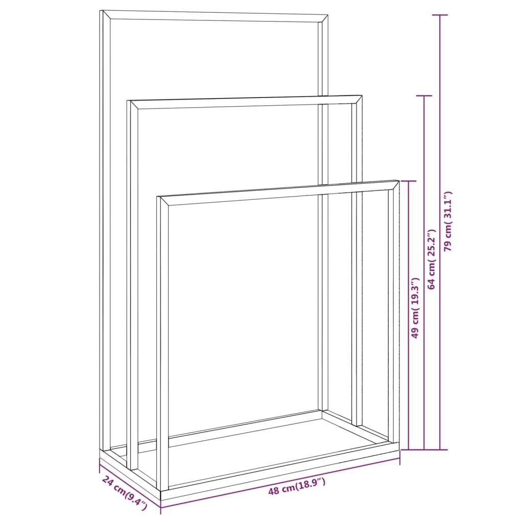 Eraldiseisev rätikurest vidaXL, valge, 48 x 24 x 79 cm, raud hind ja info | Vannitoa sisustuselemendid ja aksessuaarid | kaup24.ee