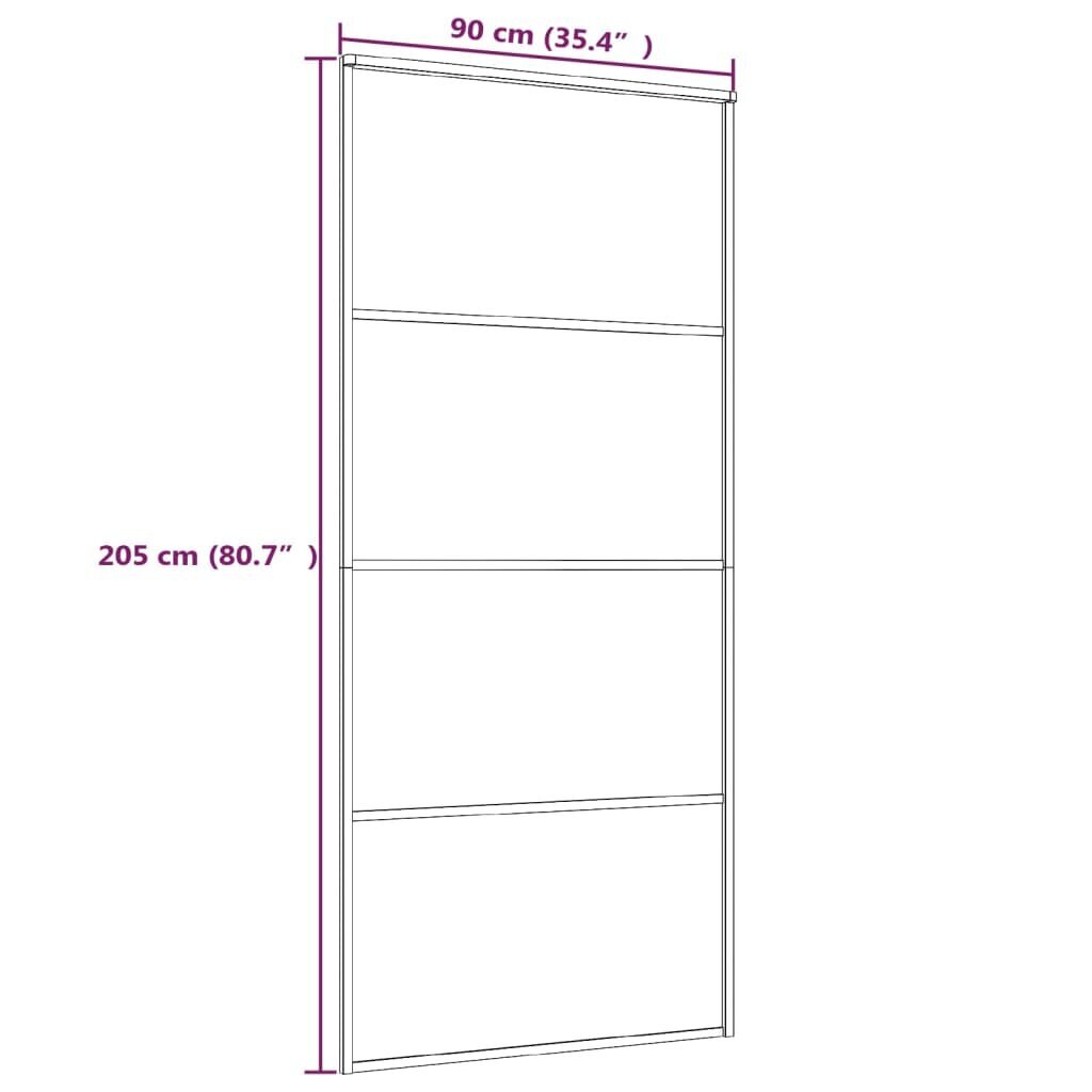 vidaXL liuguks, matt ESG-klaas ja alumiinium, 90 x 205 cm, valge цена и информация | Siseuksed | kaup24.ee