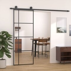 vidaXL liuguks, ESG-klaas ja alumiinium, 76 x 205 cm, must цена и информация | Межкомнатные двери | kaup24.ee