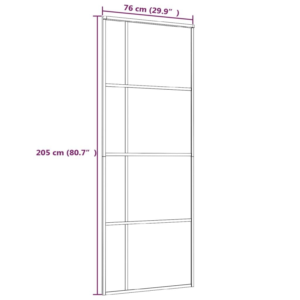 vidaXL liuguks, matt ESG-klaas ja alumiinium, 76 x 205 cm, must цена и информация | Siseuksed | kaup24.ee