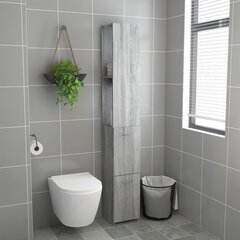 vidaXL vannitoakapp, hall Sonoma tamm, 25 x 25 x 170 cm, tehispuit hind ja info | Vannitoakapid | kaup24.ee