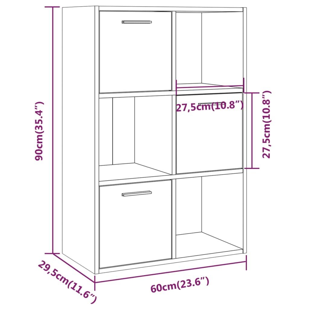 vidaXL hoiukapp, suitsutatud tamm, 60 x 29,5 x 90 cm, puitlaastplaat hind ja info | Riiulid | kaup24.ee