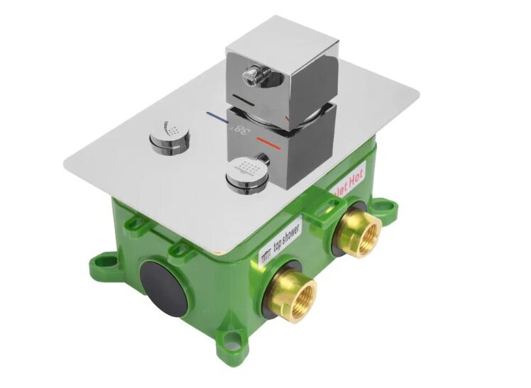 Varjatud dušikomplekt FENIX DAVIS CHROM koos termostaadiga + BOX hind ja info | Komplektid ja dušipaneelid | kaup24.ee