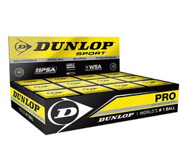 Squash-pallide komplekt Dunlop Pro Yellow Dot, 12 tk. hind ja info | Squash | kaup24.ee
