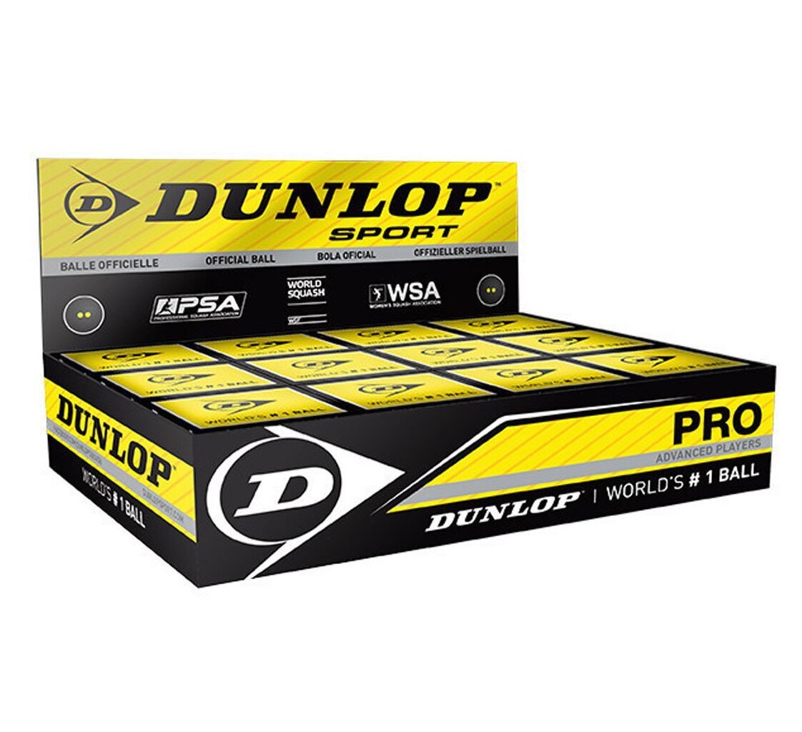 Squash-pallide komplekt Dunlop Pro Yellow Dot, 12 tk. цена и информация | Squash | kaup24.ee