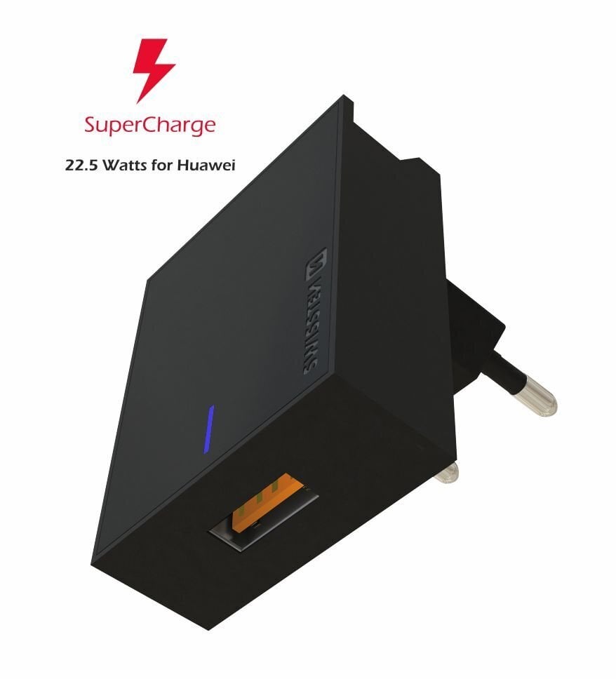 Swissten Premium 22.5W Huawei Super Fast Charge Travel charger 5V / 4.5A (FCP) Black цена и информация | Mobiiltelefonide laadijad | kaup24.ee
