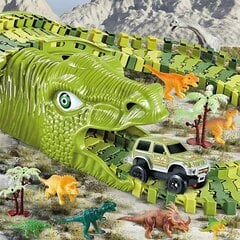 Mega suur Dinosaurise võistlusrada Dinosaurite Park, 270 osa цена и информация | Развивающий мелкую моторику - кинетический песок KeyCraft NV215 (80 г) детям от 3+ лет, бежевый | kaup24.ee