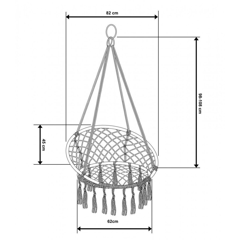 HAMAK KUMMI TOOL - HAMAK KUMMI TOOL, 80x60 цена и информация | Võrkkiiged | kaup24.ee