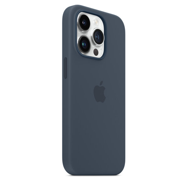 iPhone 14 Pro Silicone Case with MagSafe - Storm Blue hind