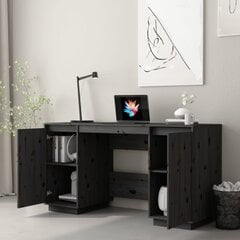 Kirjutuslaud vidaXL, must, 140 x 50 x 75 cm, männipuit hind ja info | Arvutilauad, kirjutuslauad | kaup24.ee