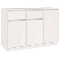 Puhvetkapp vidaXL, valge, 110 x 34 x 75 cm, toekas männipuit hind ja info | Elutoa väikesed kapid | kaup24.ee
