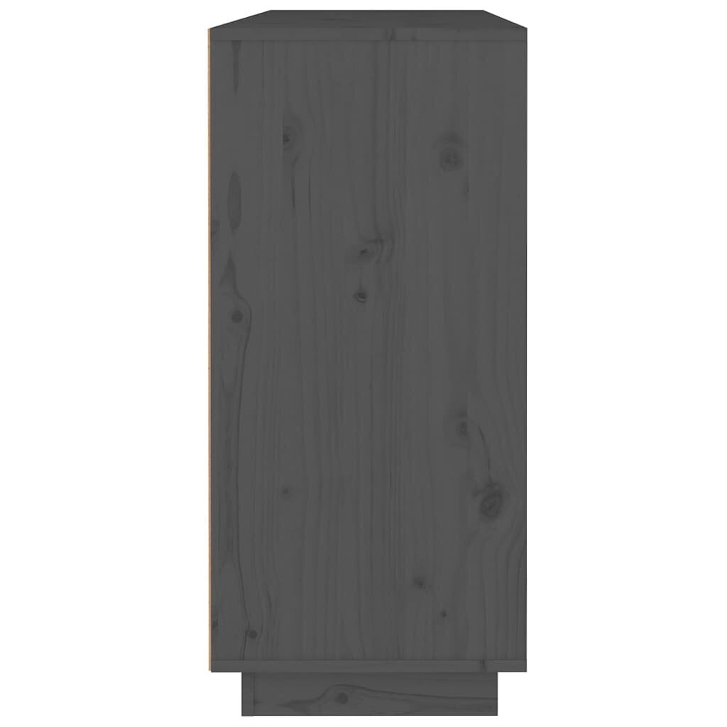 Puhvetkapp vidaXL, hall, 110 x 34 x 75 cm, toekas männipuit hind ja info | Elutoa väikesed kapid | kaup24.ee