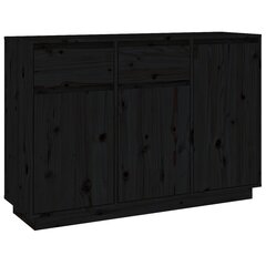 Puhvetkapp vidaXL, must, 110 x 34 x 75 cm, toekas männipuit hind ja info | Elutoa väikesed kapid | kaup24.ee
