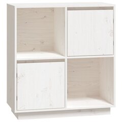 Puhvetkapp vidaXL, valge, 74 x 35 x 80 cm, täismännipuit hind ja info | Elutoa väikesed kapid | kaup24.ee