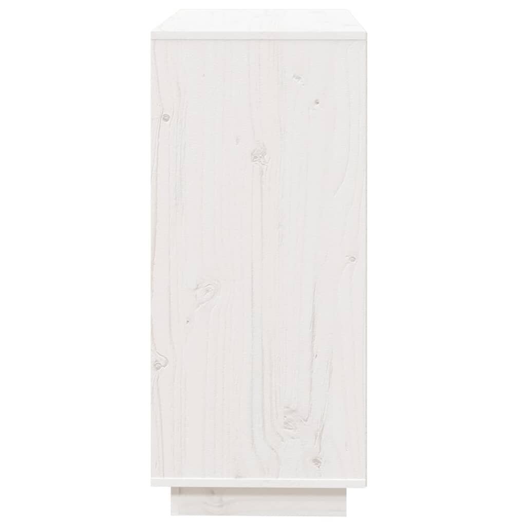 Puhvetkapp vidaXL, valge, 74 x 35 x 80 cm, täismännipuit цена и информация | Elutoa väikesed kapid | kaup24.ee
