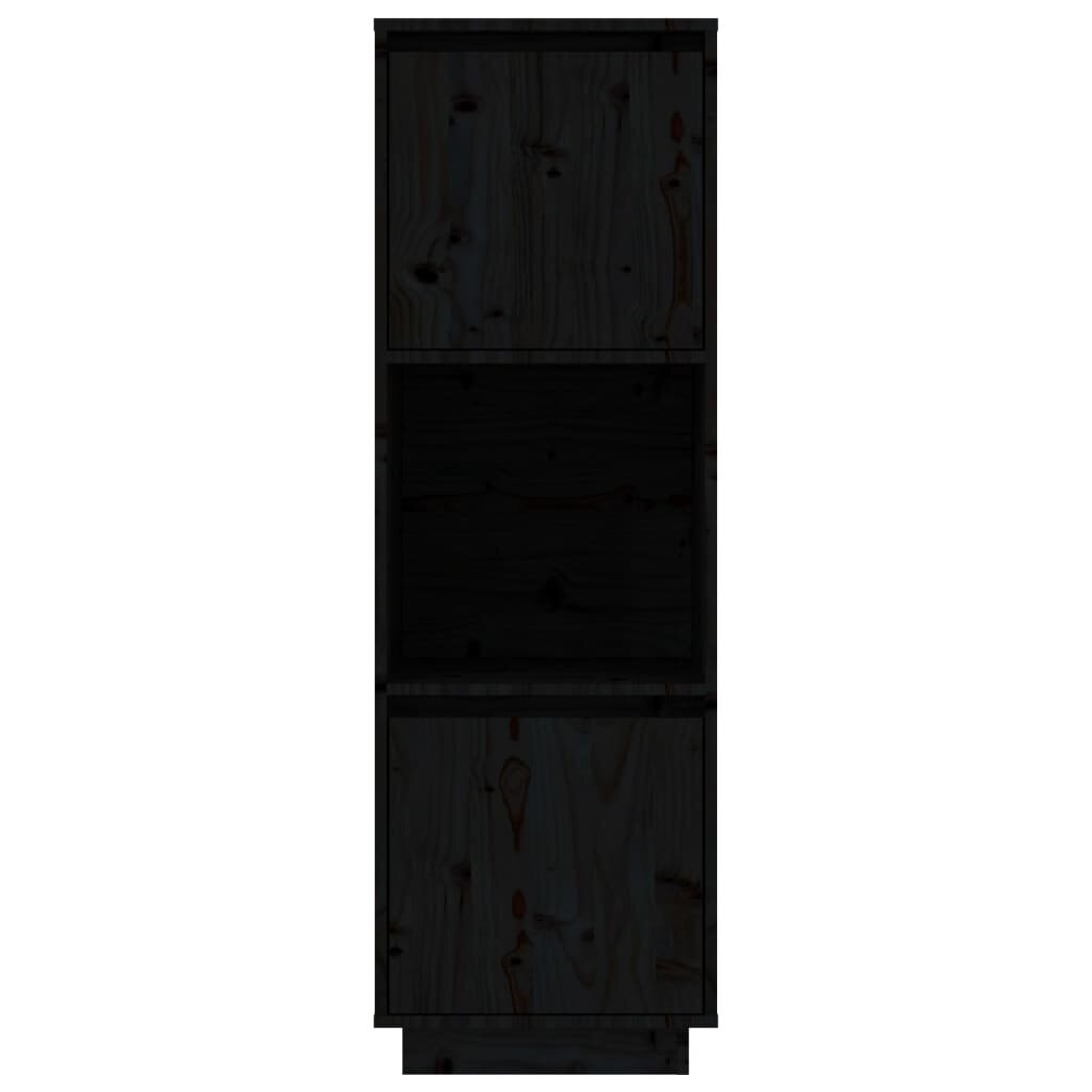 Kõrge kapp vidaXL, must, 38 x 35 x 117 cm, toekas männipuit цена и информация | Elutoa väikesed kapid | kaup24.ee