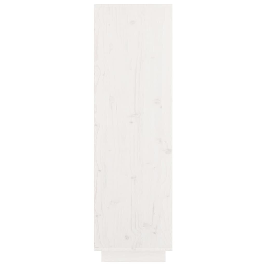 Kõrge kapp vidaXL, valge, 74 x 35 x 117 cm, toekas männipuit hind ja info | Elutoa väikesed kapid | kaup24.ee