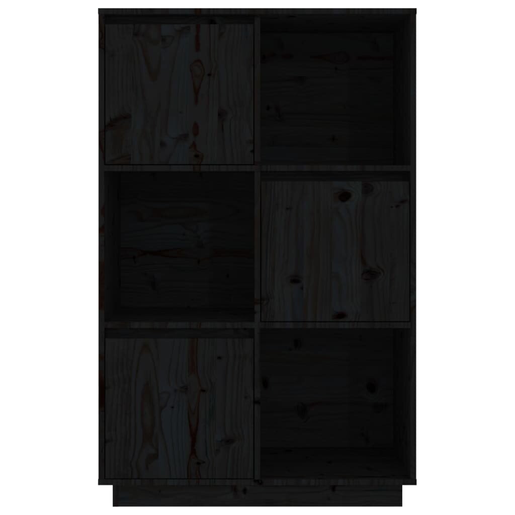 Kõrge kapp vidaXL, must, 74 x 35 x 117 cm, toekas männipuit цена и информация | Elutoa väikesed kapid | kaup24.ee