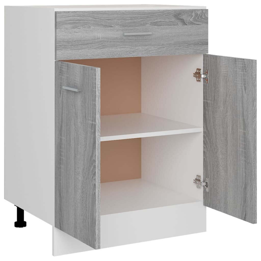 Alumine köögikapp sahtliga vidaXL, hall Sonoma tamm, 60 x 46 x 81,5 cm hind ja info | Köögikapid | kaup24.ee