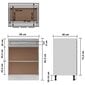 Alumine köögikapp sahtliga vidaXL, hall Sonoma tamm, 60 x 46 x 81,5 cm hind ja info | Köögikapid | kaup24.ee