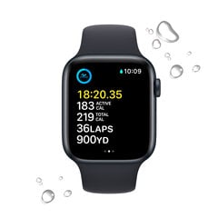 Apple Watch SE2nd Gen GPS + Cellular 40mm Midnight Aluminium Case ,Midnight Sport Band - MNPL3UL/A hind ja info | Nutikellad (smartwatch) | kaup24.ee