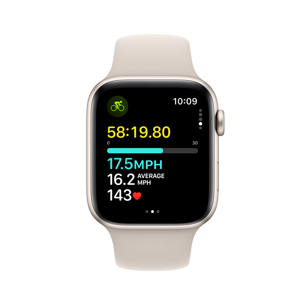 Apple Watch SE GPS + Cellular 44mm Starlight Aluminium Case with Starlight Sport Band - Regular 2nd Gen - MNPT3UL/A hind ja info | Nutikellad (smartwatch) | kaup24.ee