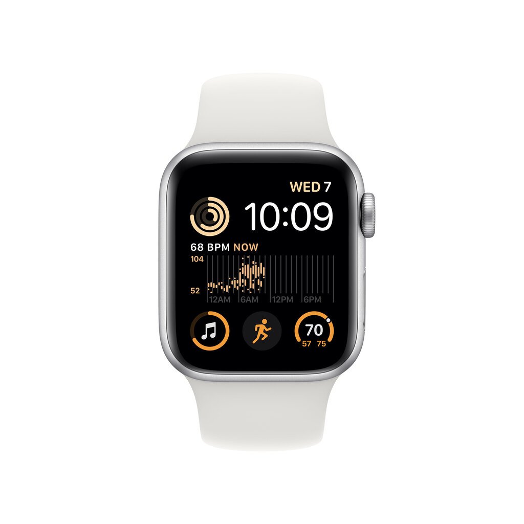 Apple Watch SE GPS + Cellular 44mm Silver Aluminium Case with White Sport Band - Regular 2nd Gen - MNQ23UL/A цена и информация | Nutikellad (smartwatch) | kaup24.ee