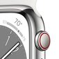 Apple Watch Series 8 GPS + Cellular 41mm Silver Stainless Steel Case ,White Sport Band - MNJ53UL/A hind ja info | Nutikellad (smartwatch) | kaup24.ee