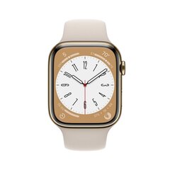 Apple Watch Series 8 GPS + Cellular 45mm Gold Stainless Steel Case ,Starlight Sport Band - MNKM3UL/A цена и информация | Смарт-часы (smartwatch) | kaup24.ee