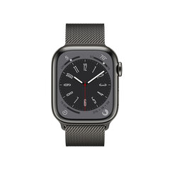 Apple Watch Series 8 GPS + Cellular 45mm Graphite Stainless Steel Case ,Graphite Milanese Loop MNKX3UL/A цена и информация | Apple Умные часы и браслеты | kaup24.ee