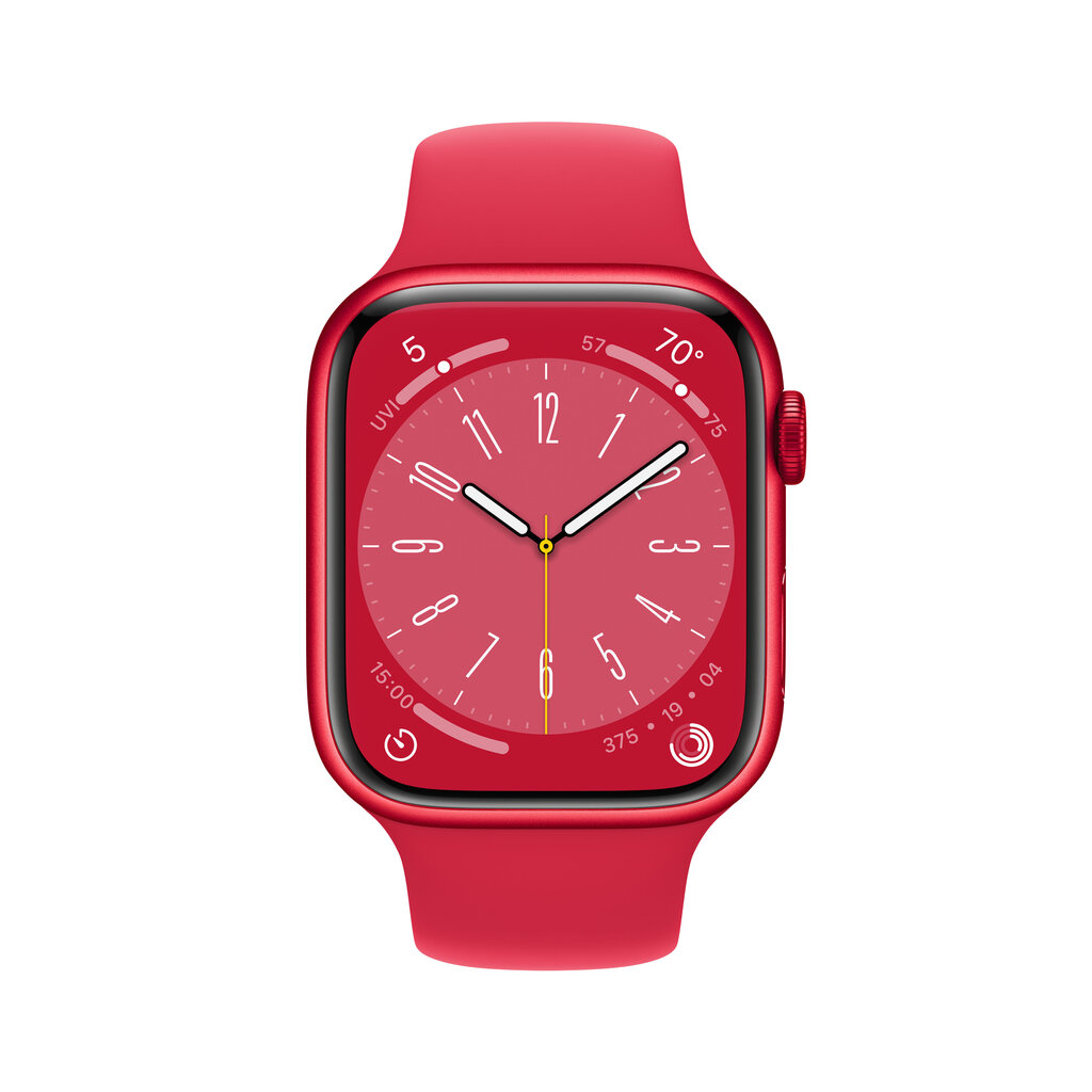 Apple Watch Series 8 GPS 41mm (PRODUCT)RED Aluminium Case ,(PRODUCT)RED Sport Band - MNP73EL/A LV-EE цена и информация | Nutikellad (smartwatch) | kaup24.ee