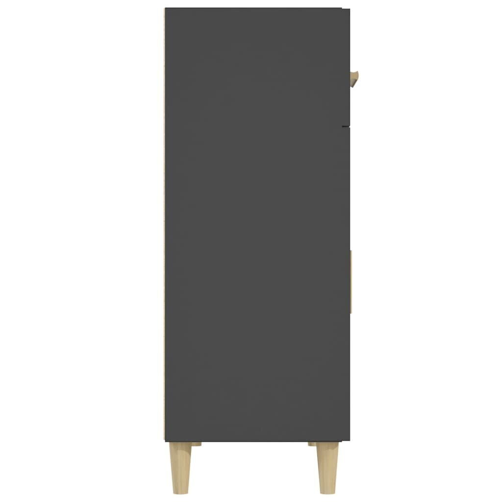 Puhvetkapp vidaXL, must, 69,5 x 34 x 89 cm, tehispuit цена и информация | Elutoa väikesed kapid | kaup24.ee