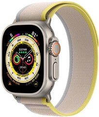 Apple Watch Ultra GPS + Cellular, 49mm Titanium Case ,Yellow/Beige Trail Loop - S/M MNHK3EL/A LV-EE цена и информация | Смарт-часы (smartwatch) | kaup24.ee