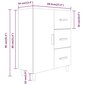 Puhvetkapp vidaXL, betoonhall, 69,5 x 34 x 90 cm, tehispuit hind ja info | Elutoa väikesed kapid | kaup24.ee