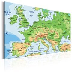 Pilt - Map of Europe 60x40 cm цена и информация | Картины, живопись | kaup24.ee